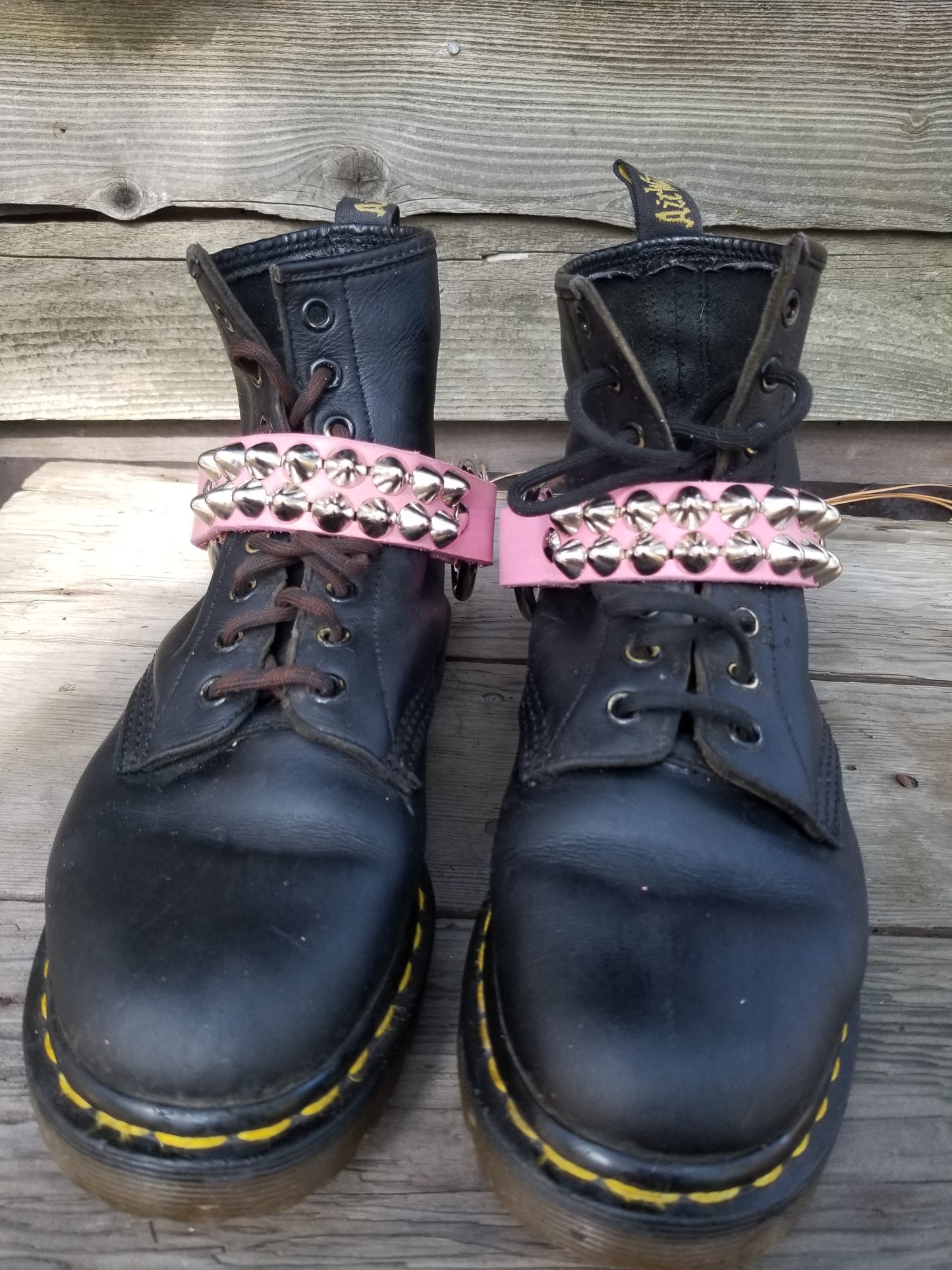 pink & studs boot cuffs