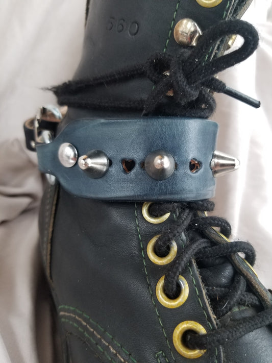 Heart and stud boot cuff