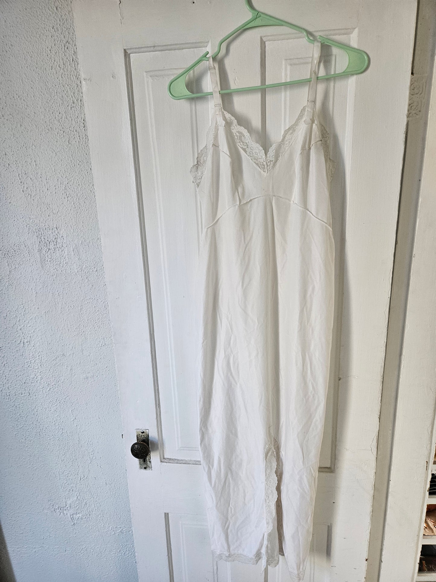 Long white slip dress