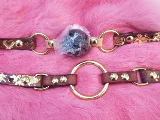 Gold leaf Twisted Tonuge ball gag