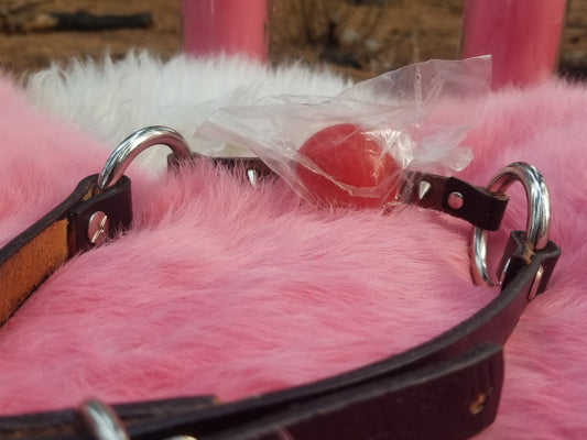 Twisted tongue ball gag bites