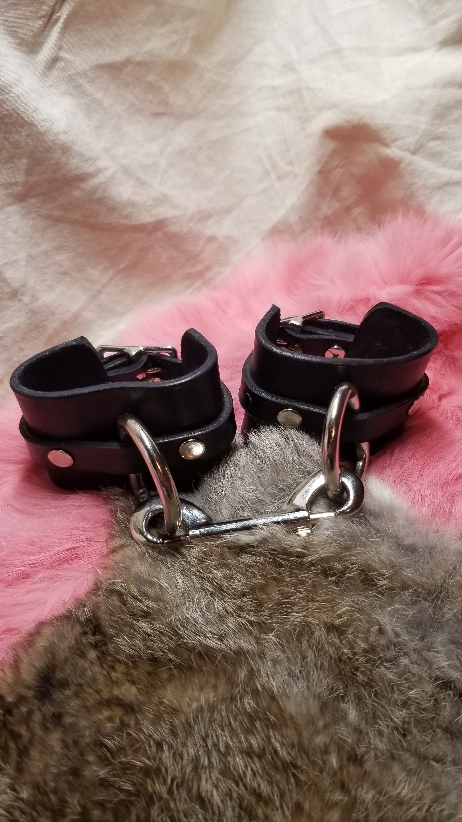 Fur Lined Leather Ankle Cuffs