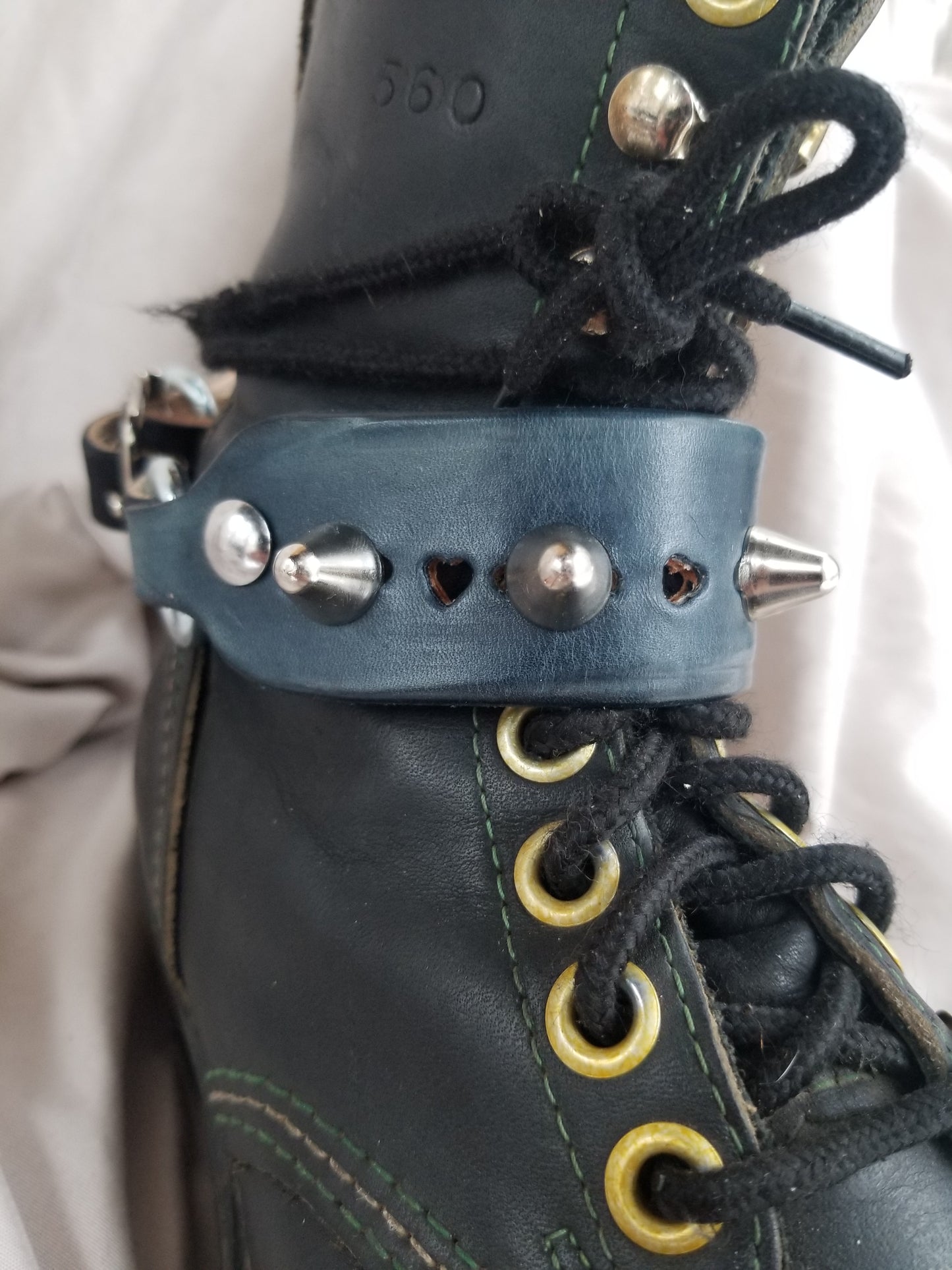Heart and stud boot cuff