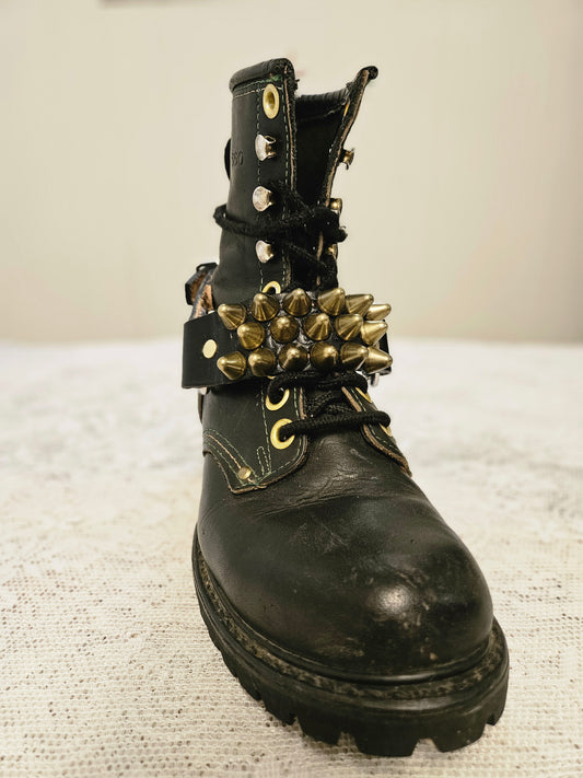 Brass stud boot cuff