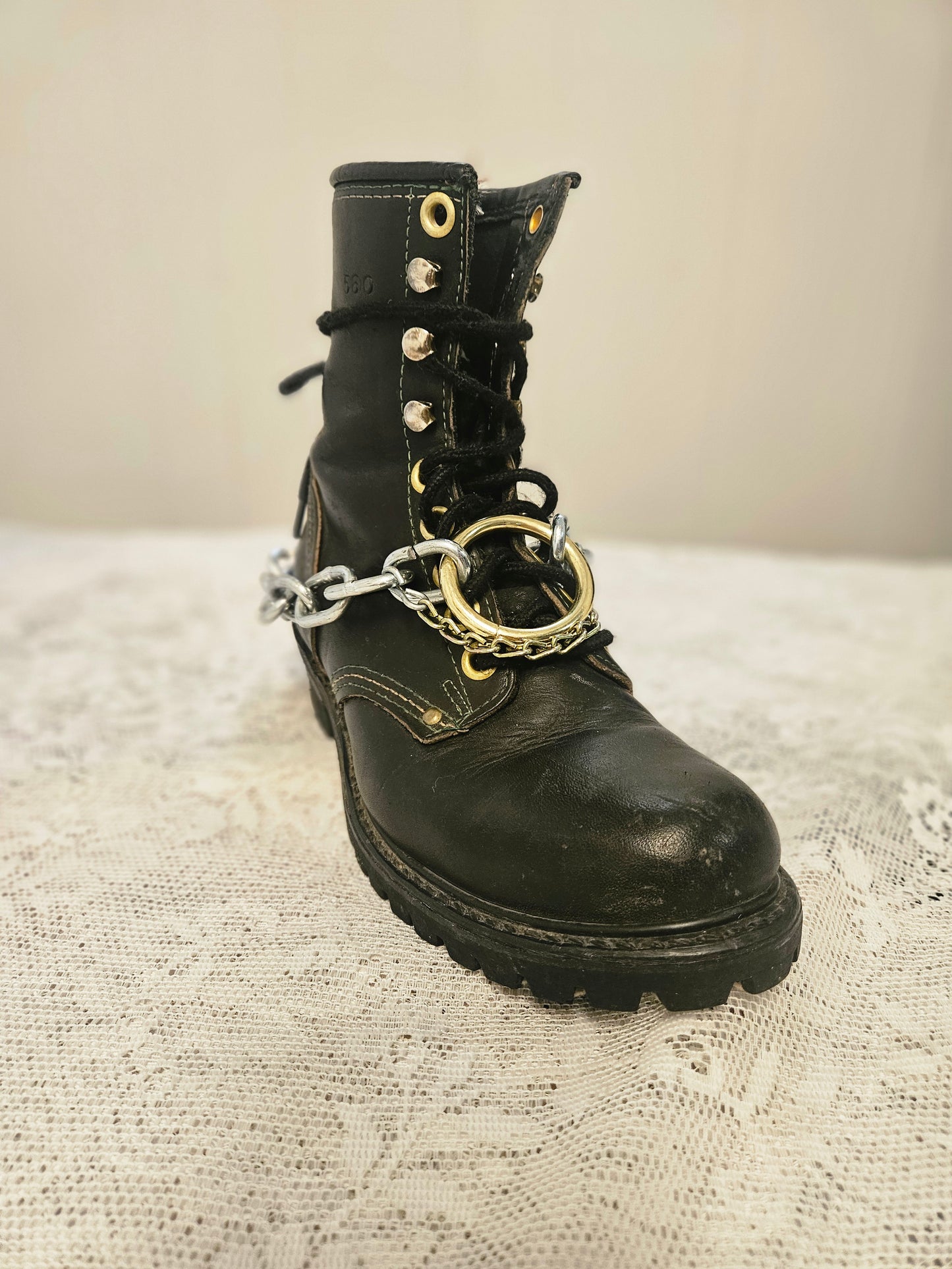 Brass & chain boot cuff