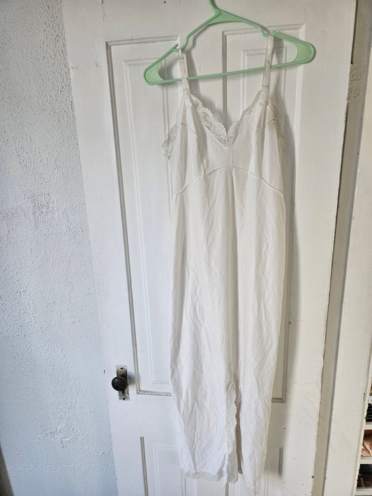 Long white slip dress