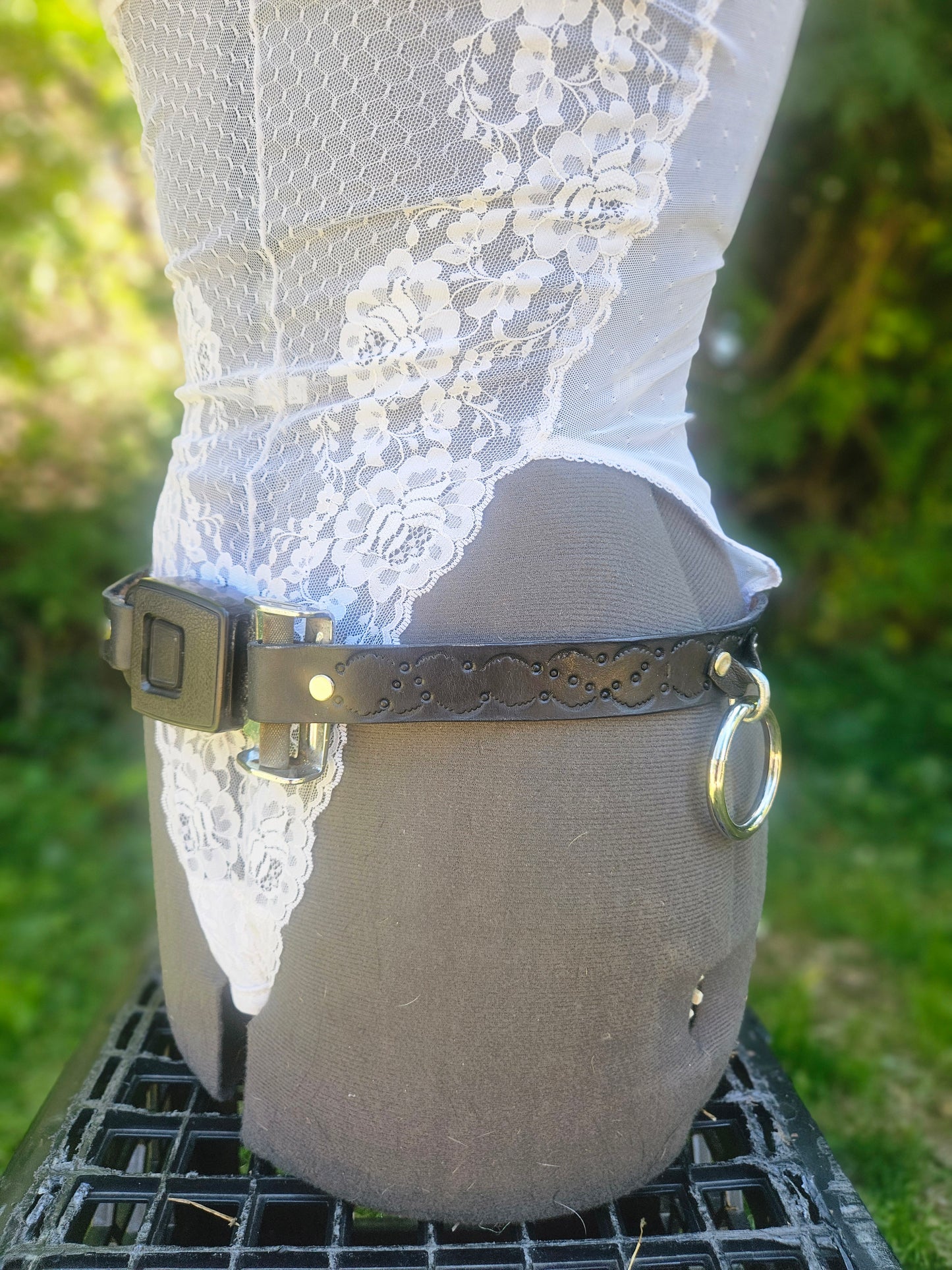 Seat buckle Tumbleweed bondage belt