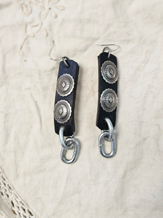 Concho & chain earrings